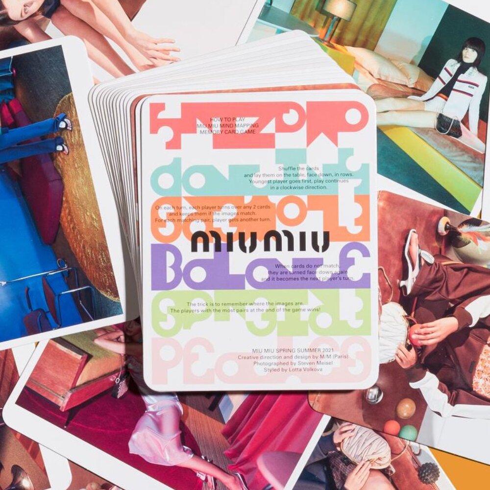 Miumiu Mind Mapping Memory Card Game SS21 Campaign